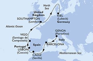 Genovától Hamburgig - Európa legjava - csoportos tengeri hajóút magyar idegenvezetővel