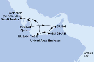 Az Emirátusok, Szaúd-Arábia és Katar - csoportos tengeri hajóút - OTP Travel Utazási Iroda