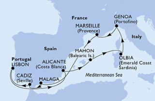 Mediterrán élmények Lisszabonból - csoportos MSC tengeri hajóút - OTP Travel Utazási Iroda