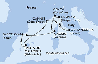 Mediterrán gyöngyszemek útvonal