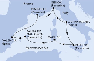 Mediterrán szépségek útvonal