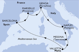 Mediterrán szépségek útvonal