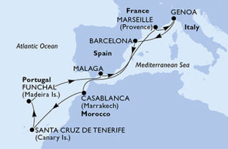 Nyugat-mediterrán csodák - csoportos MSC tengeri hajóút - OTP Travel Utazási Iroda