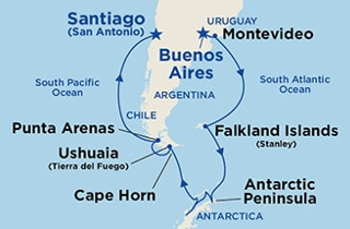 Dél-Amerika felfedezése tengeri hajóút OTP Travel