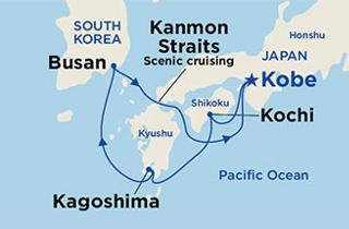 Japántól Koreáig hajóút