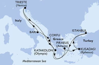 Isztambul, Korfu, Athén és az Adria - csoportos MSC tengeri hajóút - OTP Travel Utazási Iroda