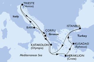 Isztambul, Korfu, Athén és az Adria - csoportos MSC tengeri hajóút - OTP Travel Utazási Iroda